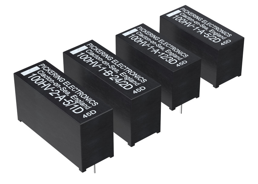 New high voltage SIL/SIP reed relays from Pickering Electronics feature higher coil resistance for low power consumption